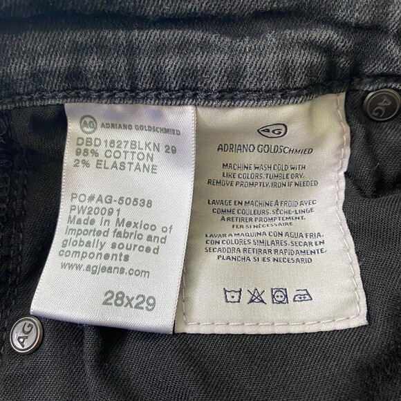 AG Adriano Goldschmied B Type 02 Cigarette Jeans Washed Black Womens 28x29 - Picture 5 of 6
